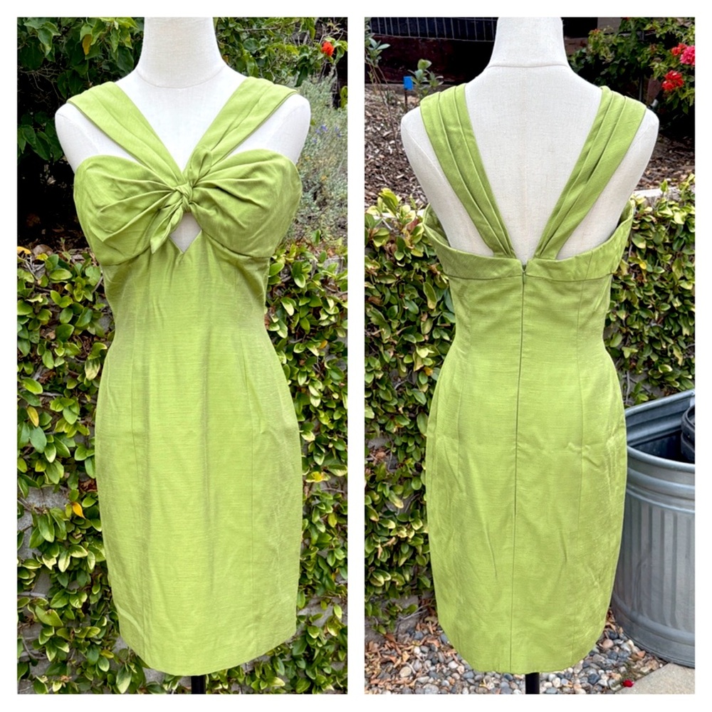 Roland Nivelais vintage green cut-out ruched dress